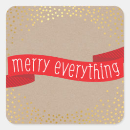 Pegatina Cuadrada GOLD CONFETTI NIEVE FOTO alegre todo banner