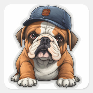 Pegatina Cuadrada Golden Doodle Cap Kids Sticker Design stickers