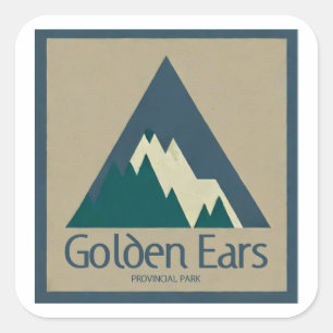 Pegatina Cuadrada Golden Ears Parque Provincial Rústico