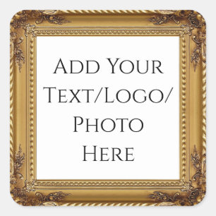 Pegatina Cuadrada Golden Frame Business / Event / Craft