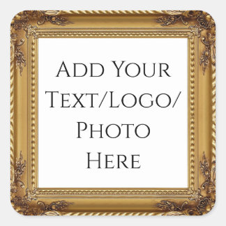 Pegatina Cuadrada Golden Frame Business / Event / Craft
