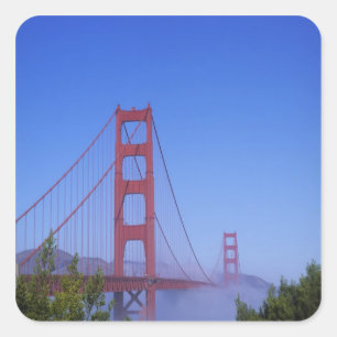 Pegatina Cuadrada Golden Gate Bridge, San Francisco, California,