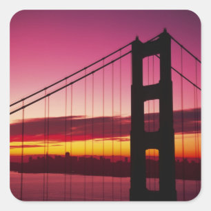 Pegatina Cuadrada Golden Gate Bridge, San Francisco, California, 6