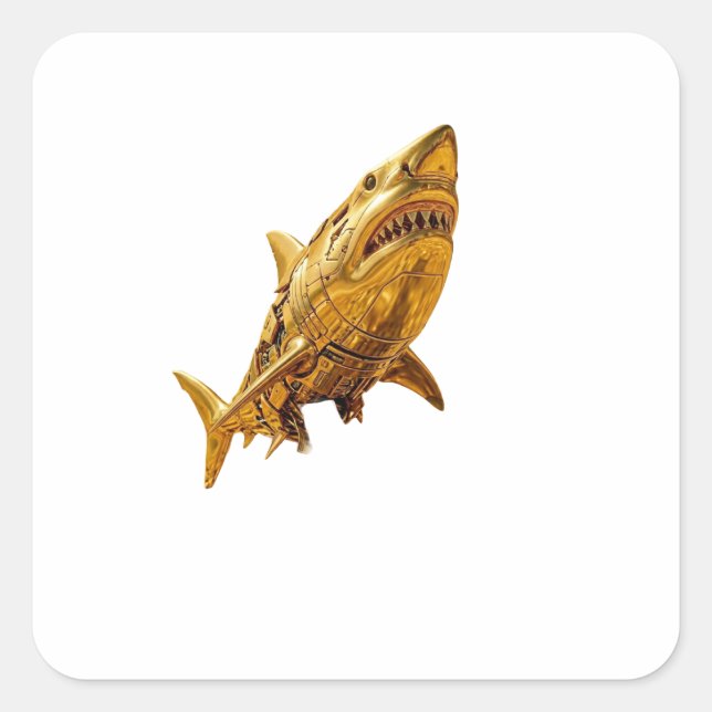 Pegatina Cuadrada Golden Italian Brainrot Chaos | Cyber Surreal Meme (Anverso)