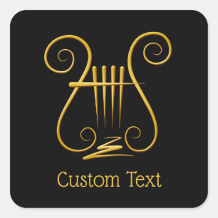 Pegatina Cuadrada Golden Lyre