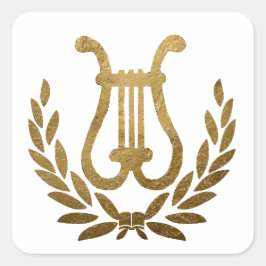 Pegatina Cuadrada Golden Lyre tote