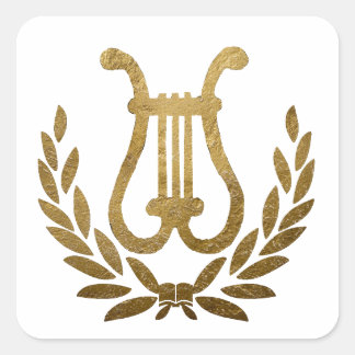 Pegatina Cuadrada Golden Lyre tote