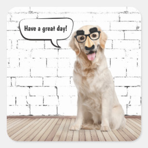 Pegatina Cuadrada Golden Retriever Humor Square Sticker