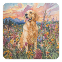 Golden Retriever - Pegatinas de sobres