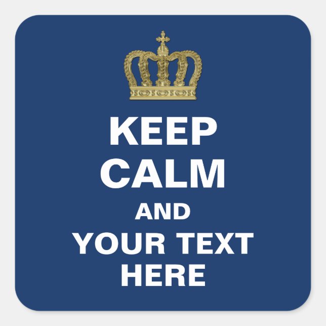 Pegatina Cuadrada Golden Royal Crown II + tu trasero. e ideas (Anverso)