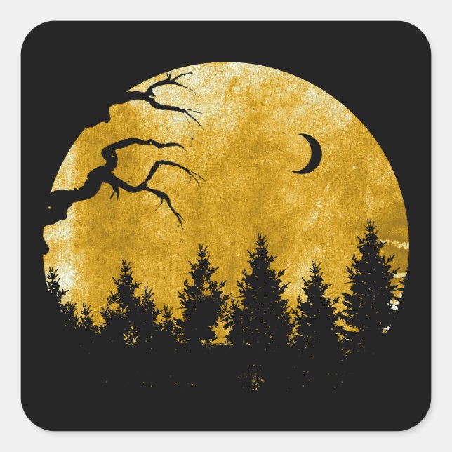 Pegatina Cuadrada Golden Woods (Anverso)