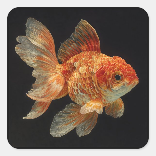 Pegatina Cuadrada Goldfish (Anverso)