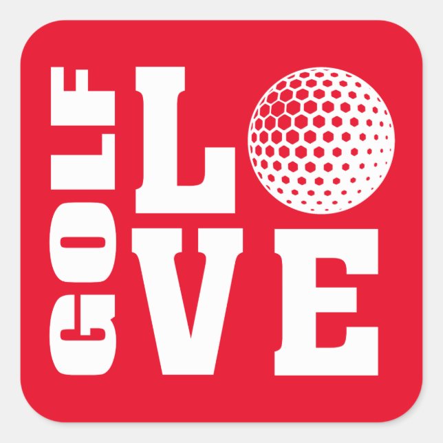 Pegatina Cuadrada Golf (Anverso)