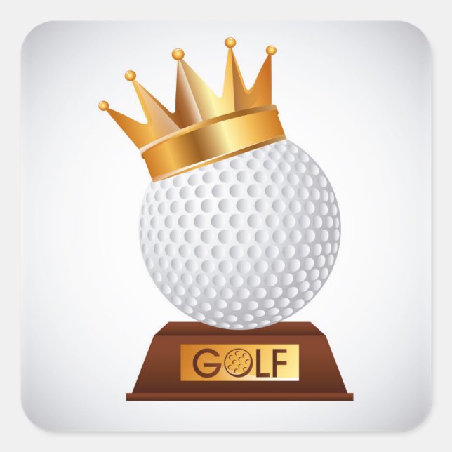 Pegatina Cuadrada Golf (Anverso)