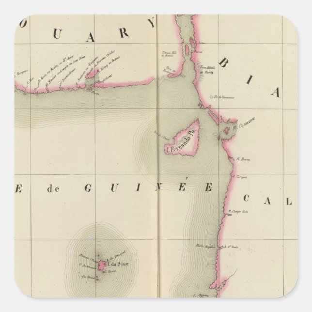 Pegatina Cuadrada Golf de Guinea 36 (Anverso)