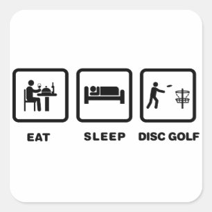 Pegatina Cuadrada Golf del disco