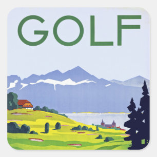 Pegatina Cuadrada Golf ~ Lausanne