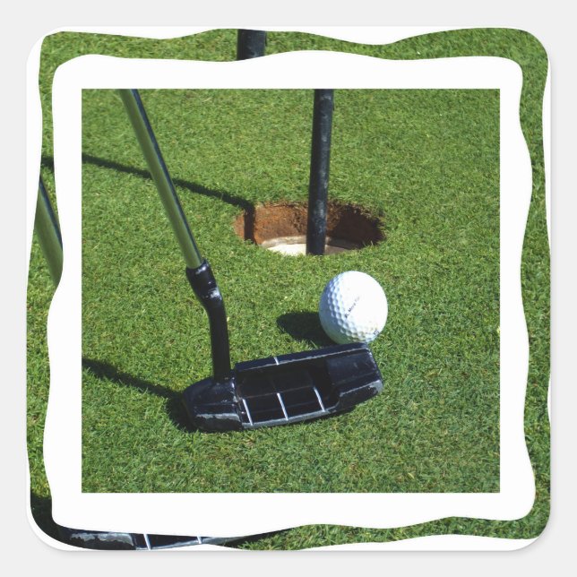 Pegatina Cuadrada Golf Make That Par, (Anverso)