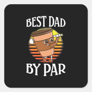 Pegatina Cuadrada Golfer Best Dad By Par