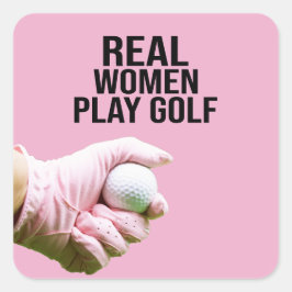 Pegatina Cuadrada Golfer verdaderas mujeres juegan golf