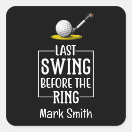 Pegatina Cuadrada Golfista último swing antes de la despedida de sol