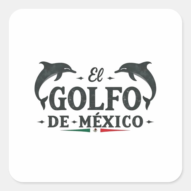 Pegatina Cuadrada Golfo Americano de México (Anverso)
