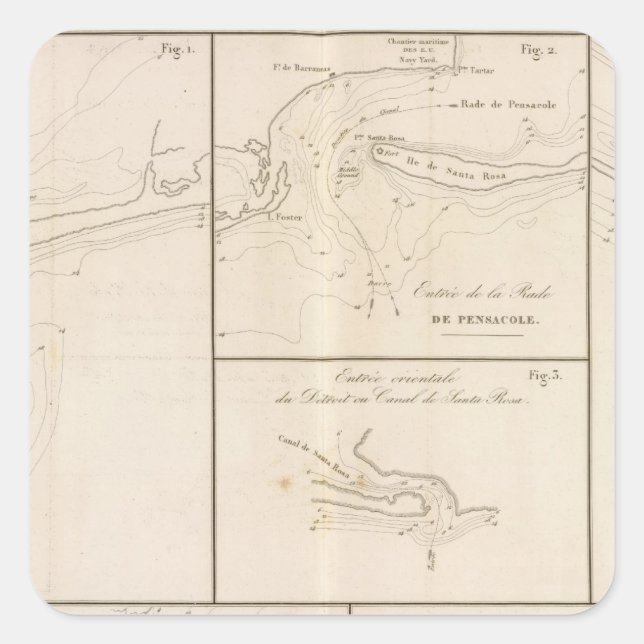 Pegatina Cuadrada Golfo de México (Anverso)