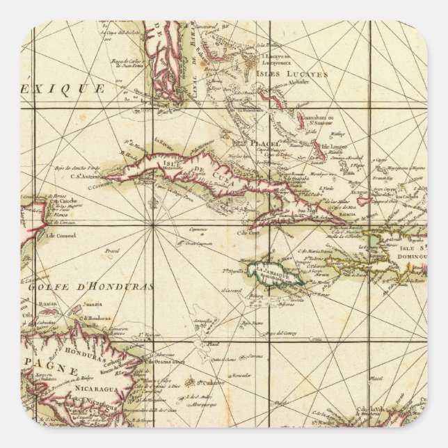 Pegatina Cuadrada Golfo de México (Anverso)