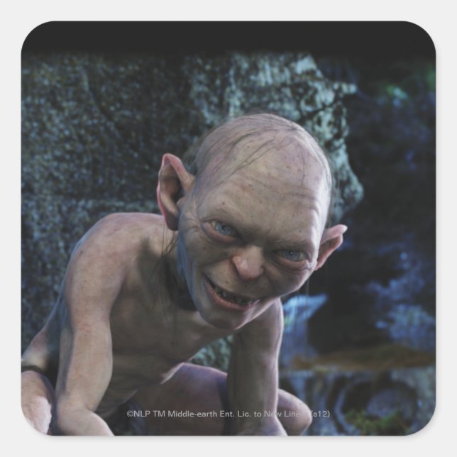 Pegatina Cuadrada GOLLUM™ con sonrisa (Anverso)