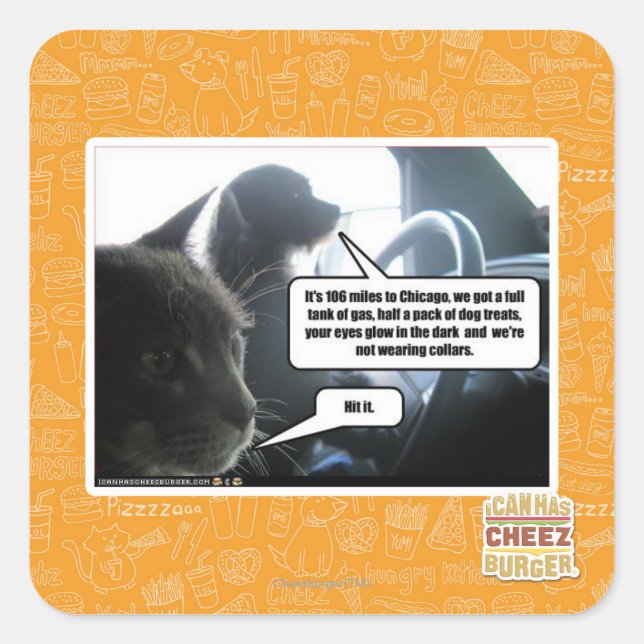 Pegatina Cuadrada Golpéalo. (Anverso)