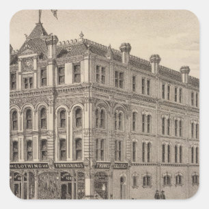 Pegatina Cuadrada Golpeando a los hermanos en Kansas