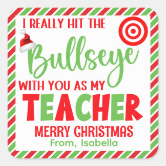 Pegatina Cuadrada Golpear A Los Navidades De Bullseye