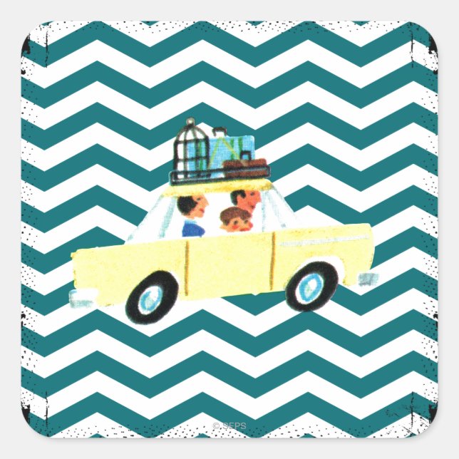 Pegatina Cuadrada Golpear la vía abierta 2 (Anverso)