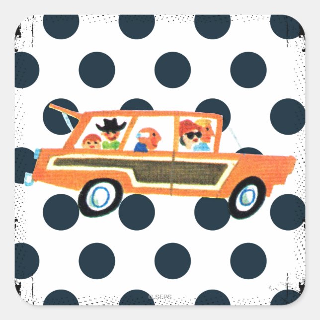 Pegatina Cuadrada Golpear la vía abierta 4 (Anverso)