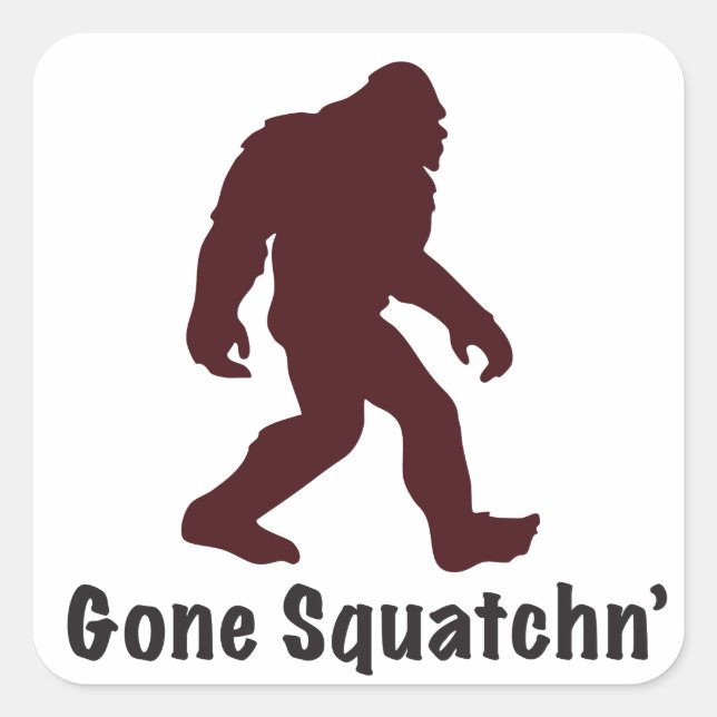Pegatina Cuadrada Gone Squantchin' Bigfoot (Anverso)
