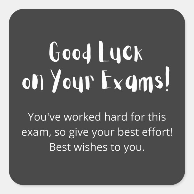 Pegatina Cuadrada Good Luck on Your Exams! (Anverso)