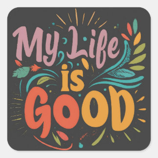 Pegatina Cuadrada Good Vibes Tee