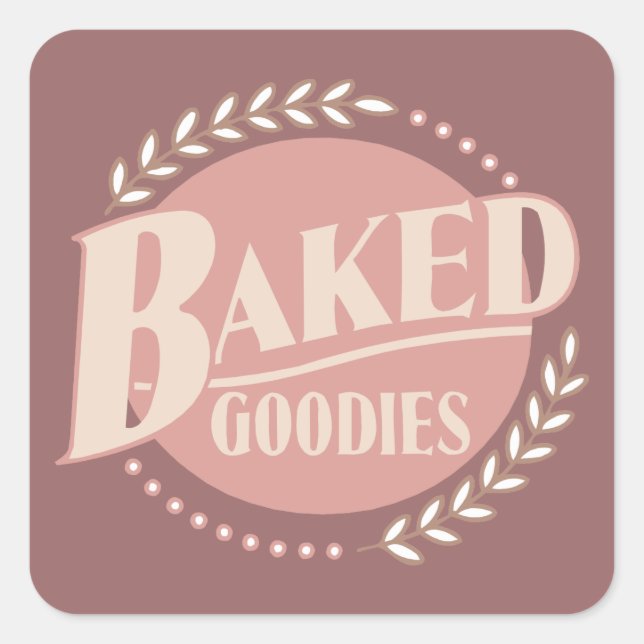 Pegatina Cuadrada Goodies al horno - Bakery Baker Baking (Anverso)