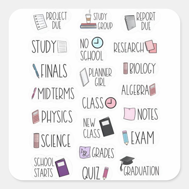 Pegatina Cuadrada GoodNotes Paquete de Stickers Digitales | stickers (Anverso)