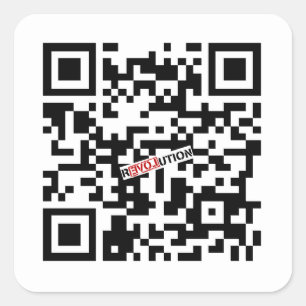 Pegatina Cuadrada Google Ron Paul QR