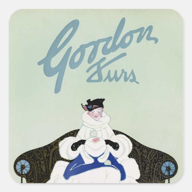 Pegatina Cuadrada Gordon Furs (Anverso)