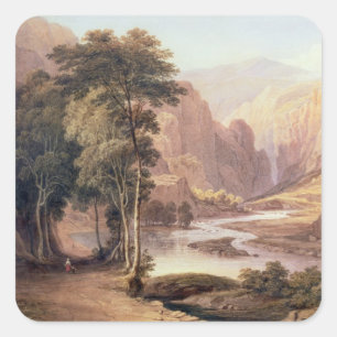 Pegatina Cuadrada Gorge de Tasmania (c/c)