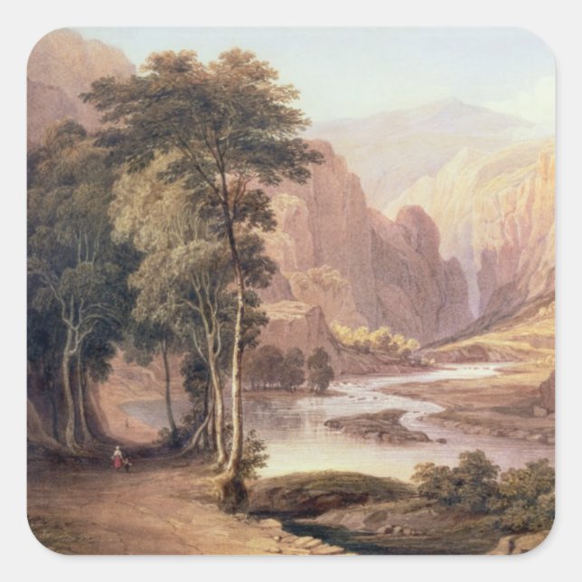 Pegatina Cuadrada Gorge de Tasmania (c/c) (Anverso)