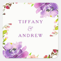 Gorgeous Purple Floral Watercolor Engagement Party