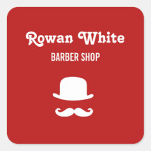 Gorra blanco y rojo de la silueta de bigote