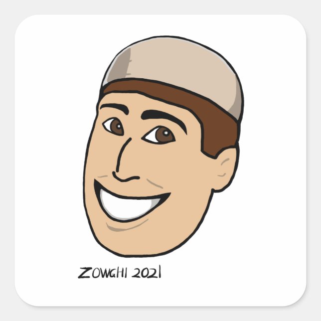 Pegatina Cuadrada Gorra de Kolah Namadi (Anverso)