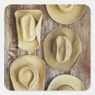 Pegatina Cuadrada Gorras Cowboy