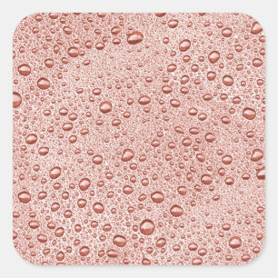Pegatina Cuadrada Gotas de agua de naranja