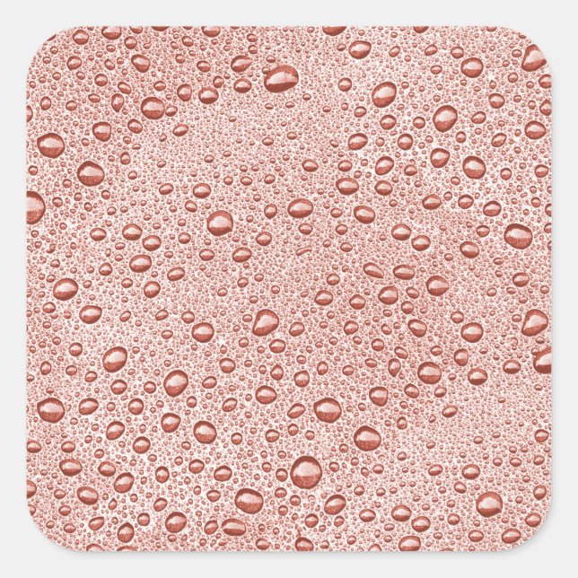 Pegatina Cuadrada Gotas de agua de naranja (Anverso)