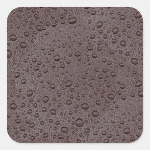 Pegatina Cuadrada Gotas marrones de agua